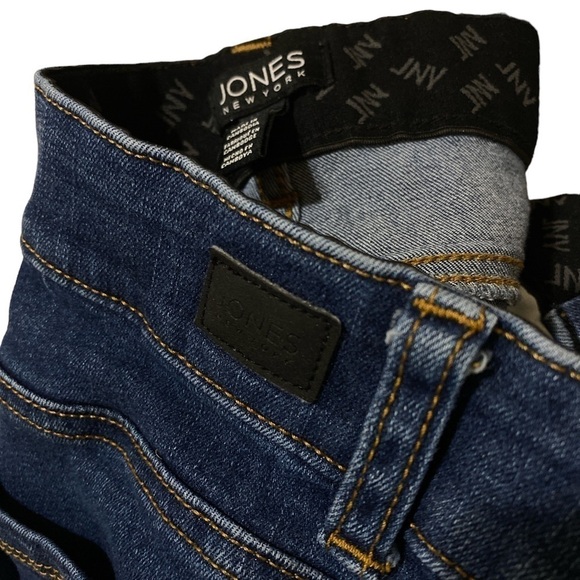 JONES NEW YORK High Waist Straight Leg Stretch Denim & Waistband Blue Je… - Picture 7 of 9